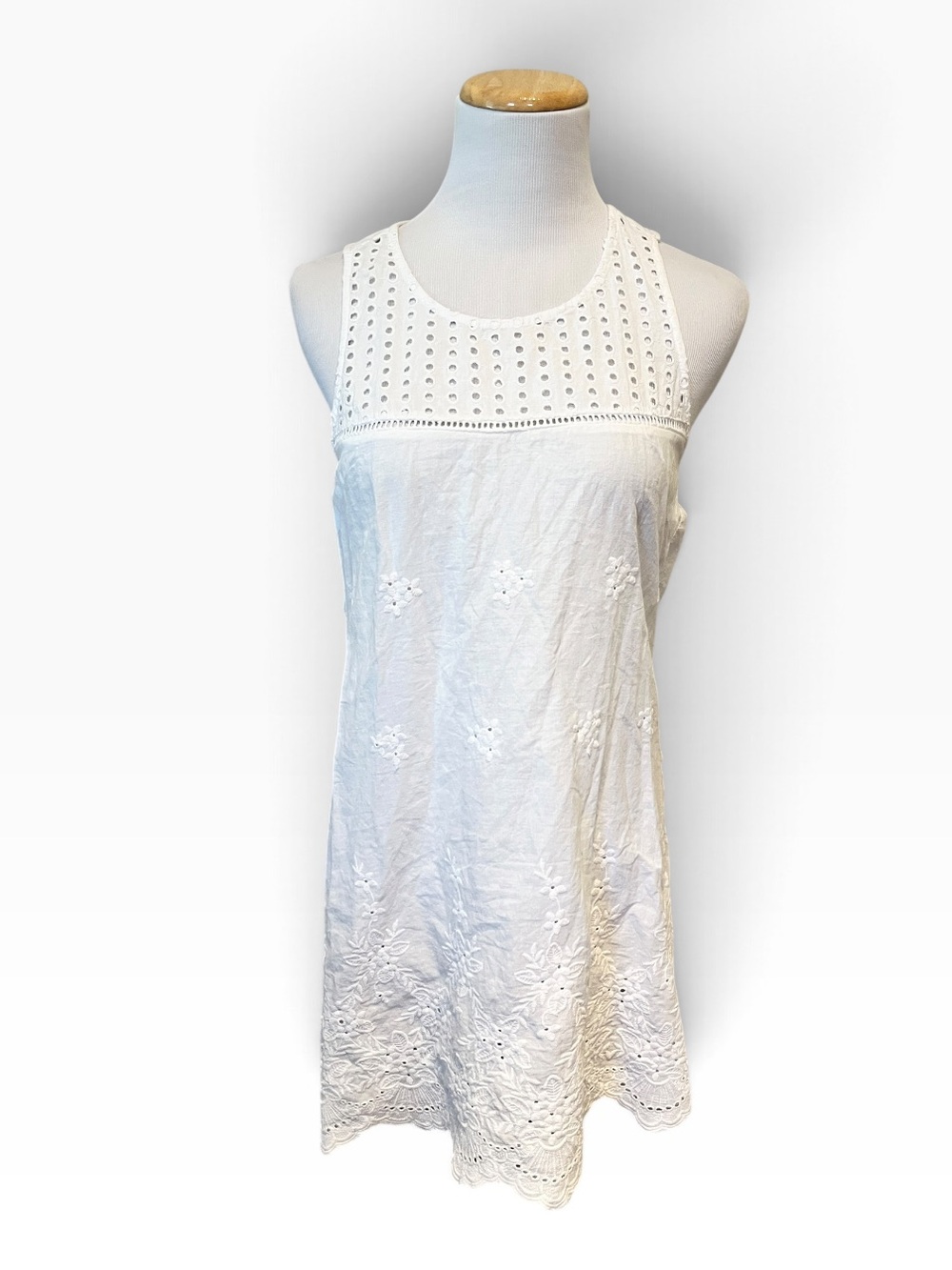 Solitaire Swim Women’s White Eyelet Swim Cover-Up Dress Size Small